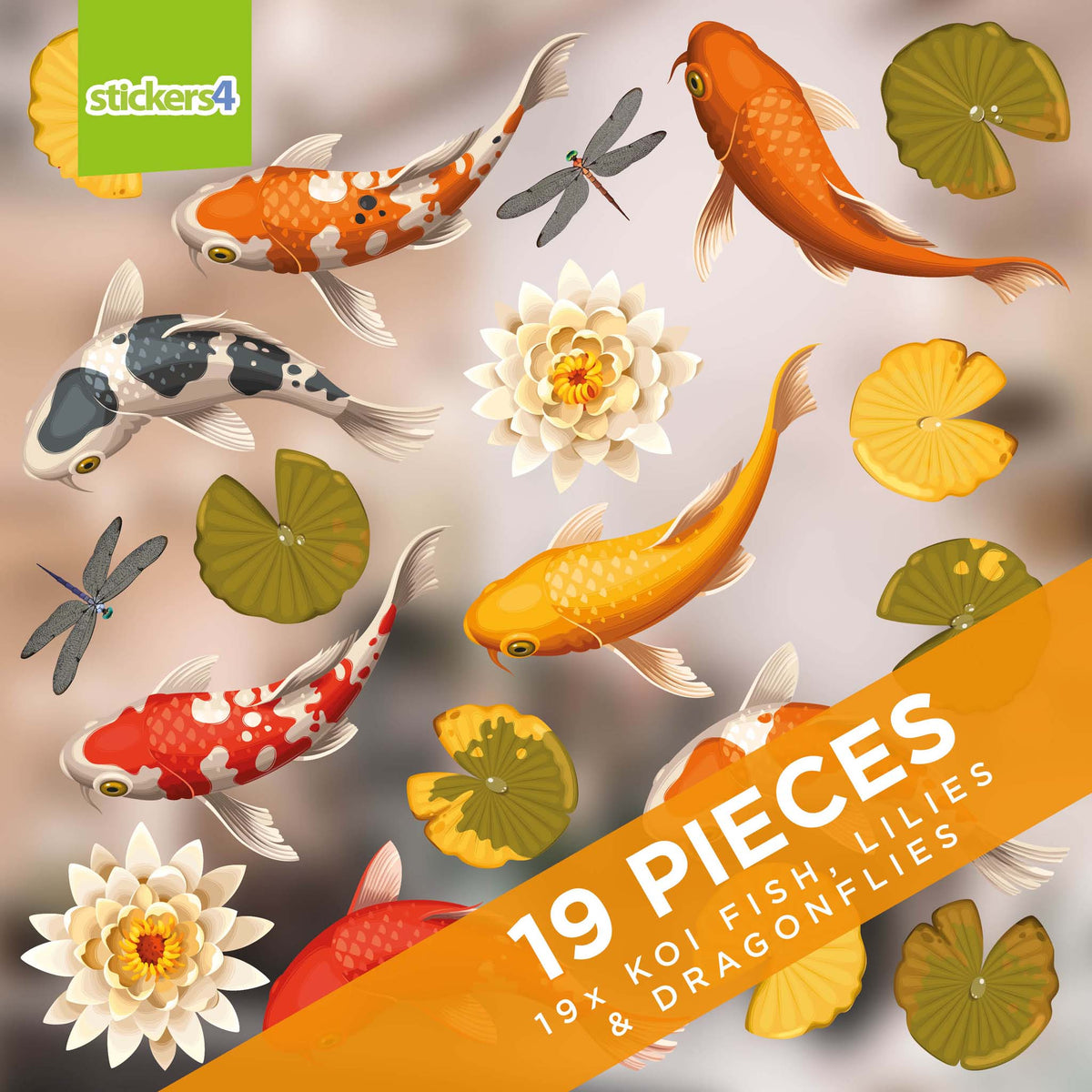 Koi &amp; Lily Pad Stickers