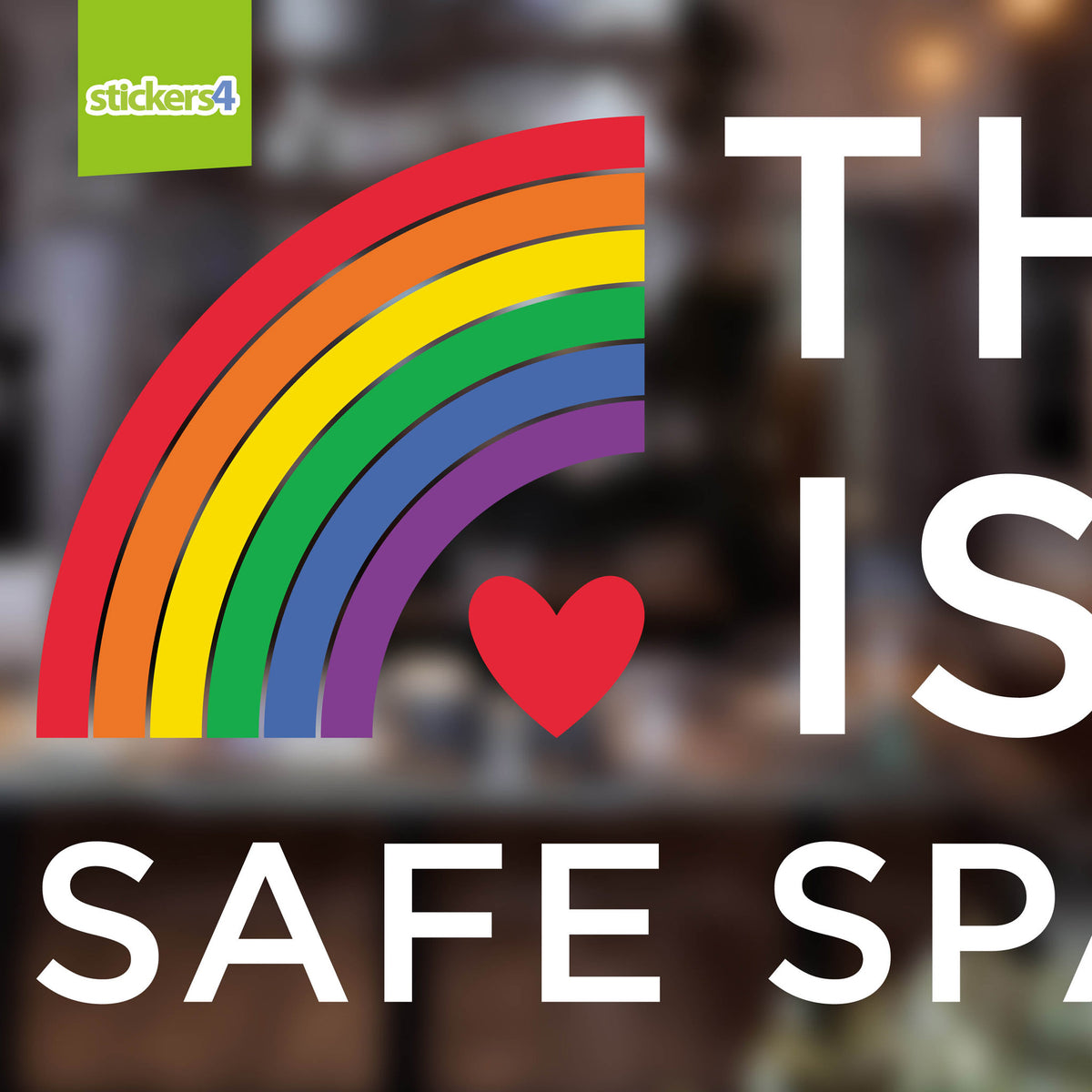 LGBTQ+ Safe Space Text Window Sticker