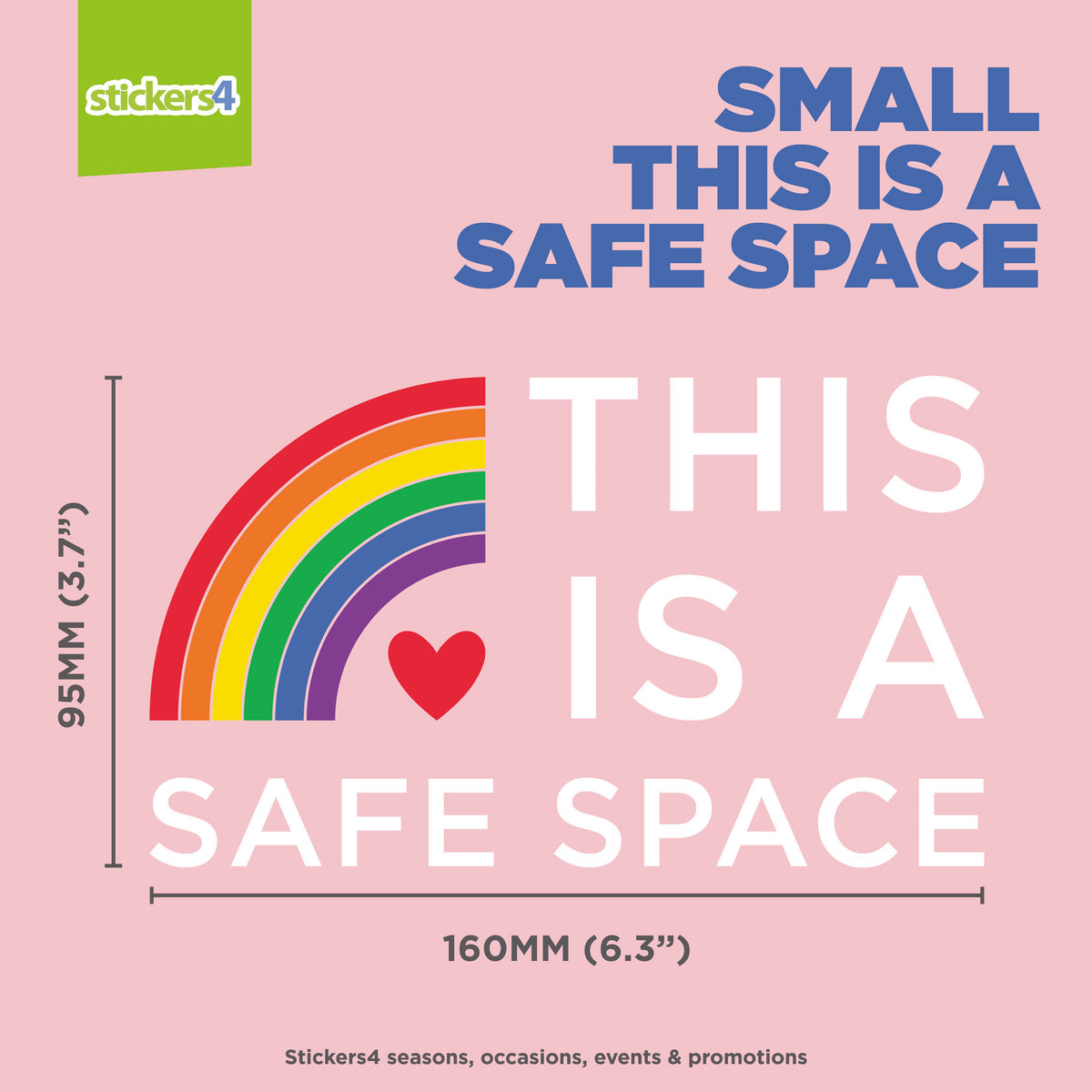 LGBTQ+ Safe Space Text Window Sticker