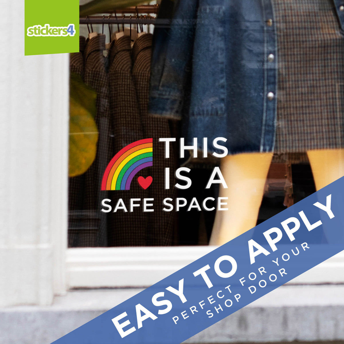 LGBTQ+ Safe Space Text Window Sticker