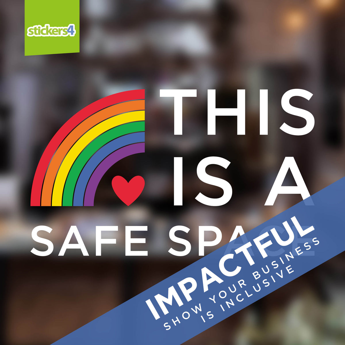 LGBTQ+ Safe Space Text Window Sticker