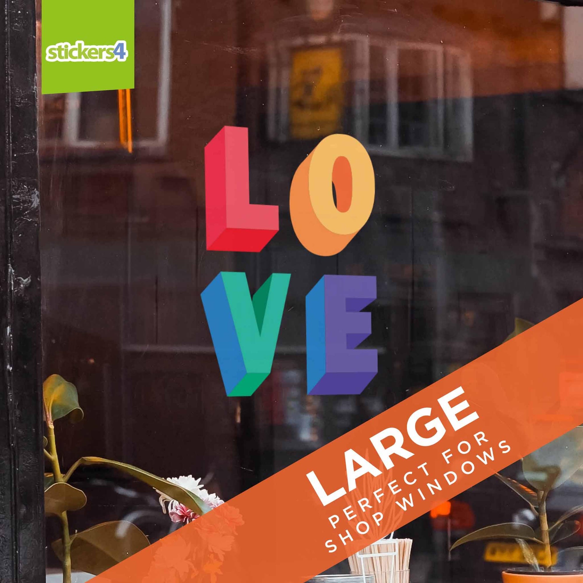 LOVE - Pride Window Sticker Pride Window Displays