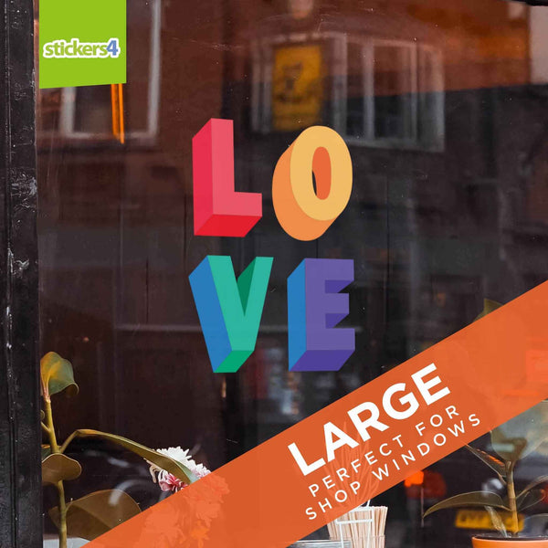 LOVE - Pride Window Sticker Pride Window Displays