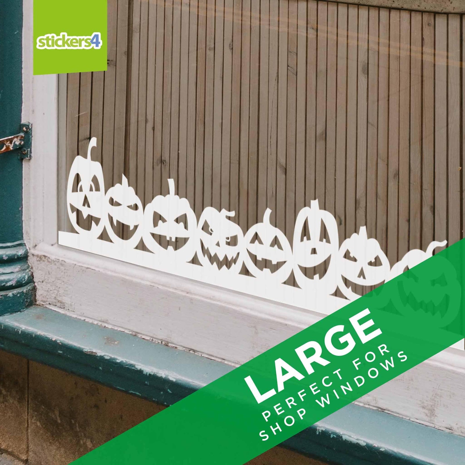 Large Cheeky Pumpkin Border Window Sticker Halloween Display