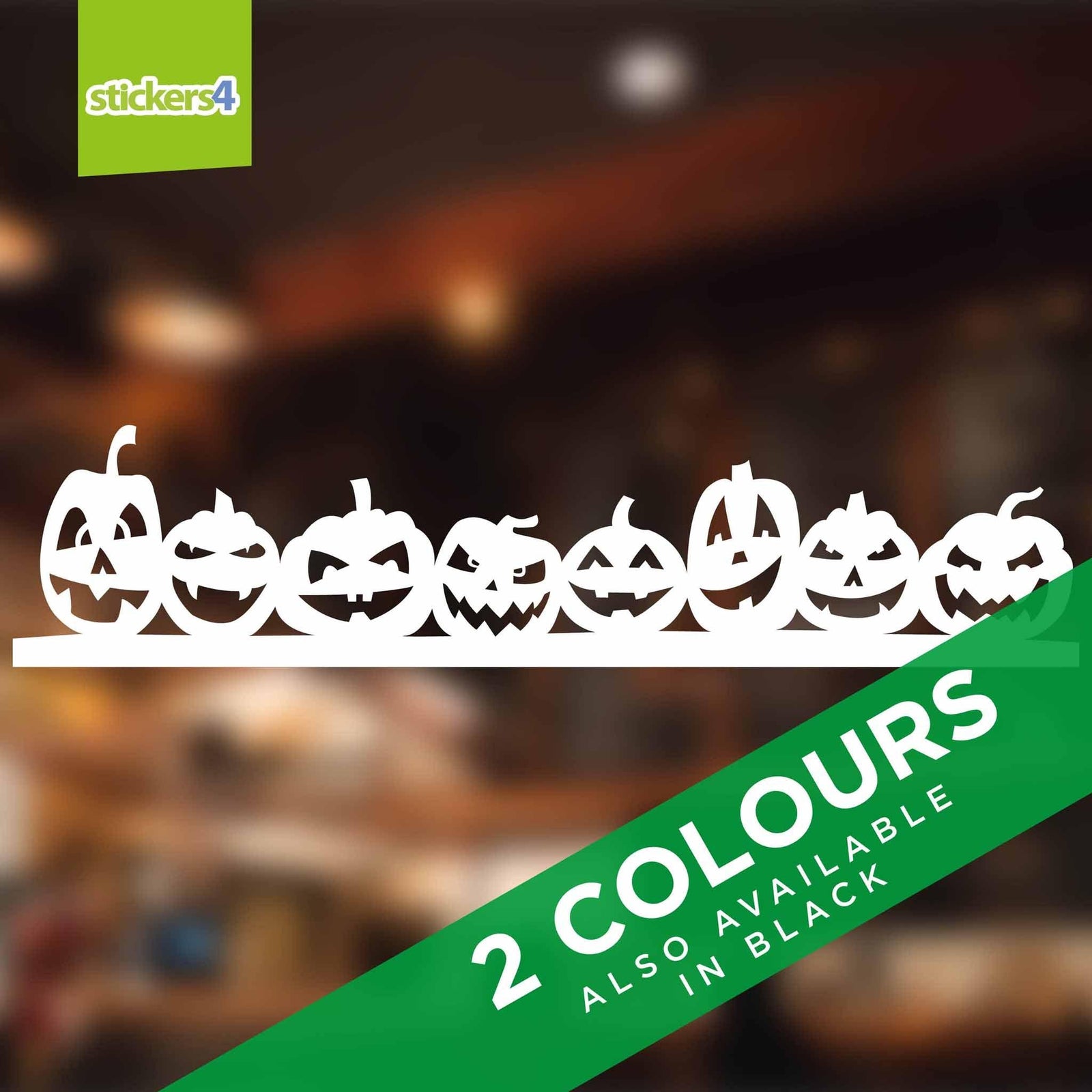 Large Cheeky Pumpkin Border Window Sticker Halloween Display