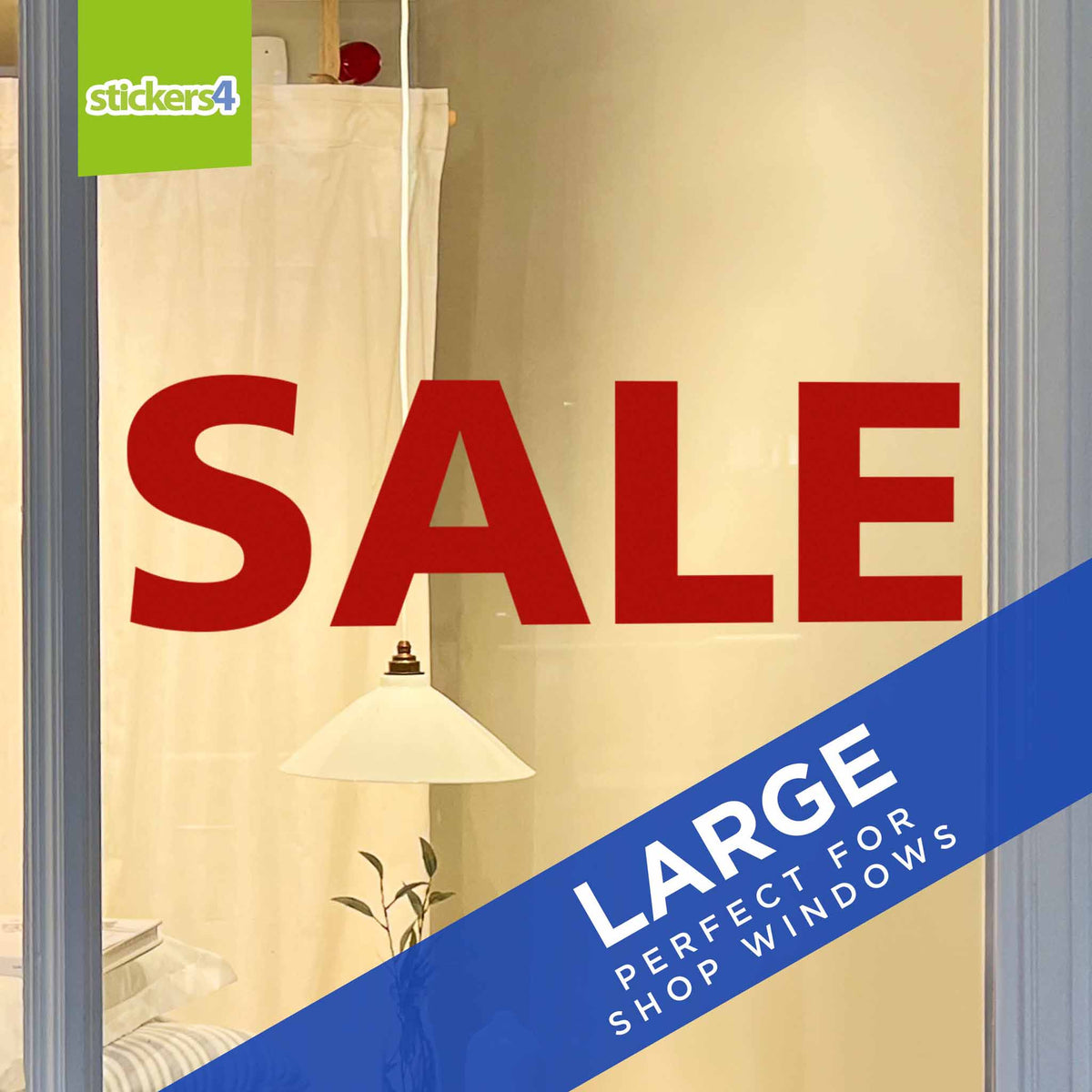 Large SALE Shop Window Sticker - Red on Clear