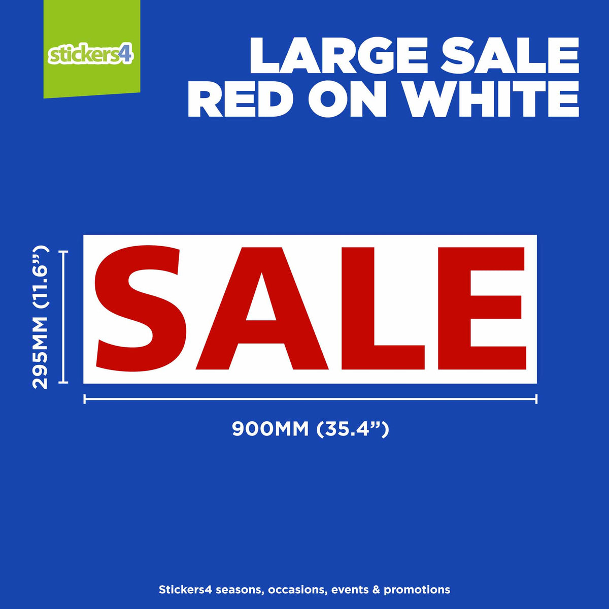 Large SALE Shop Window Sticker - Red on White