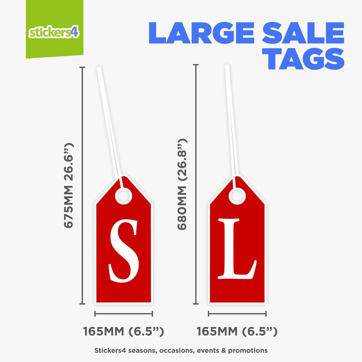 Large SALE Tags Window Sticker (Complete Set)