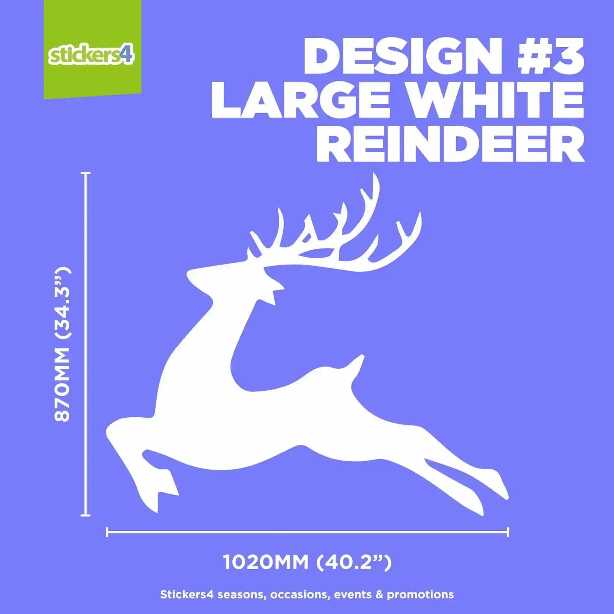 Reindeer Christmas Window Sticker | Static Cling Shop Decal | Stickers4