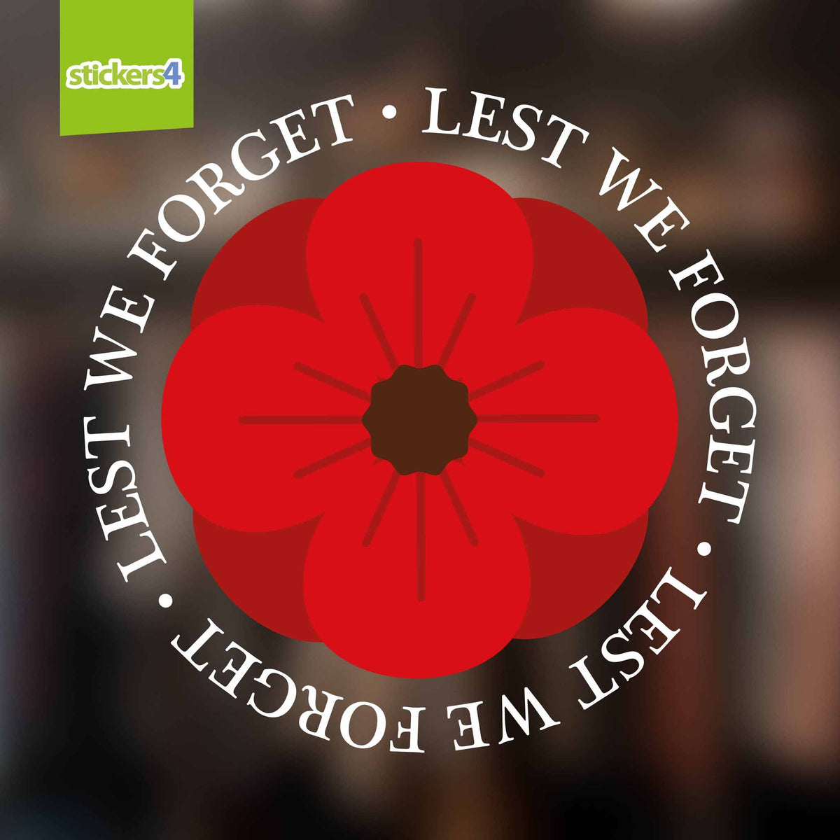 Lest We Forget &amp; Animals of War Poppy Roundel Double Pack - Remembrance Day Window Stickers