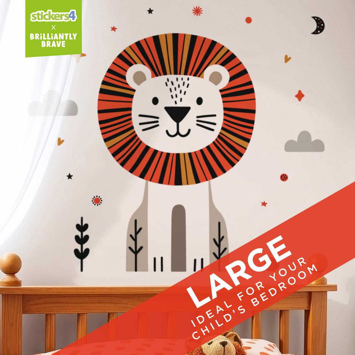 Brilliantly Brave Lion Wall Sticker