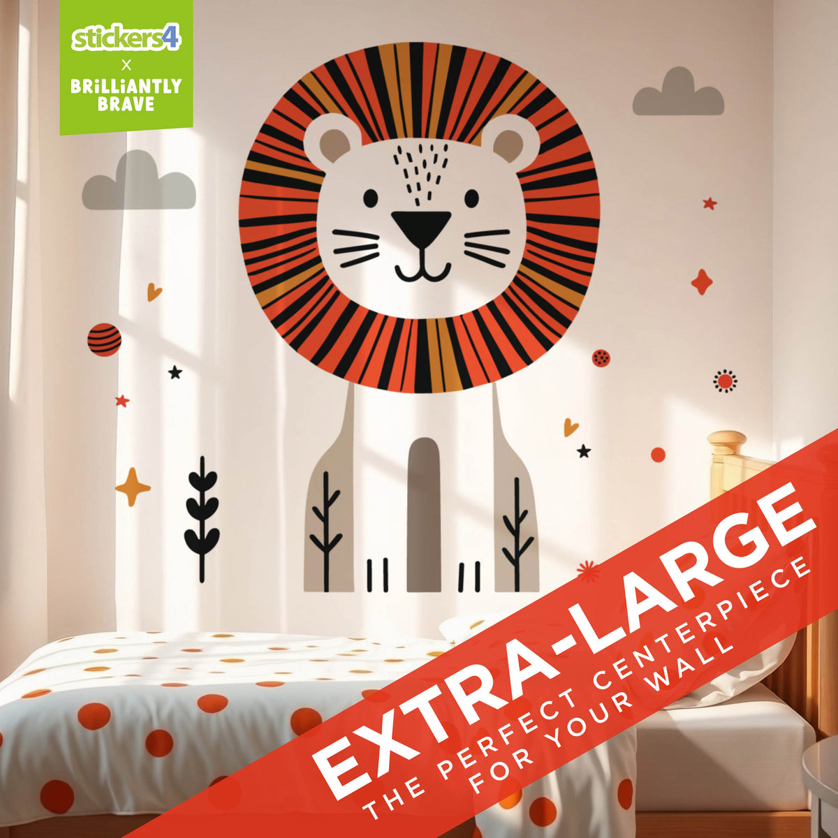 Brilliantly Brave Lion Wall Sticker