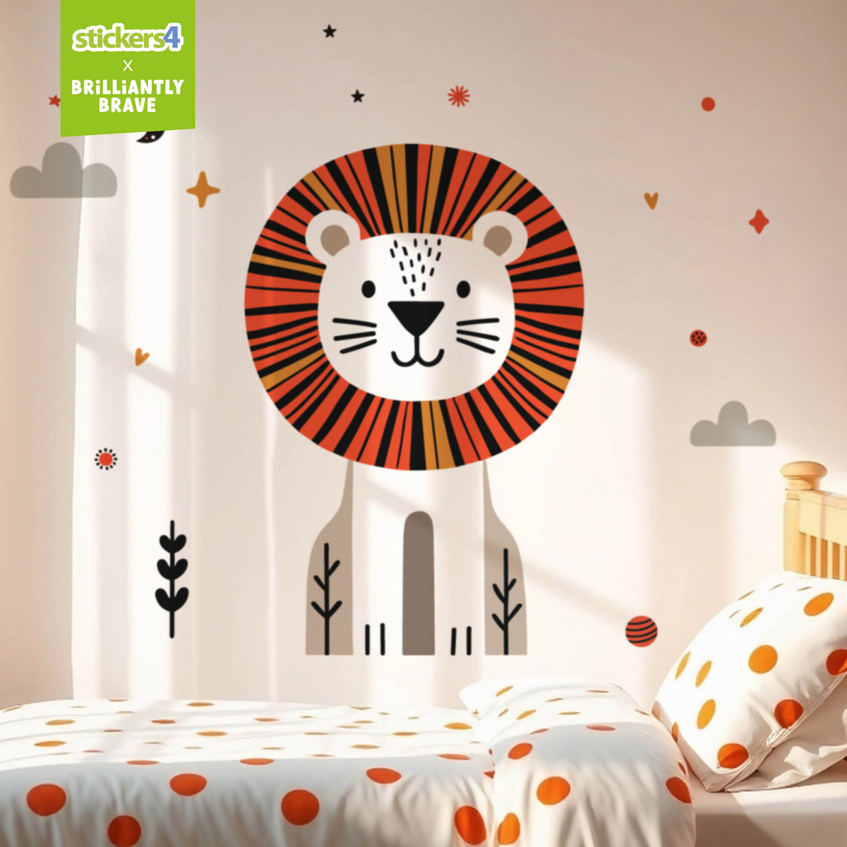 Brilliantly Brave Lion Wall Sticker