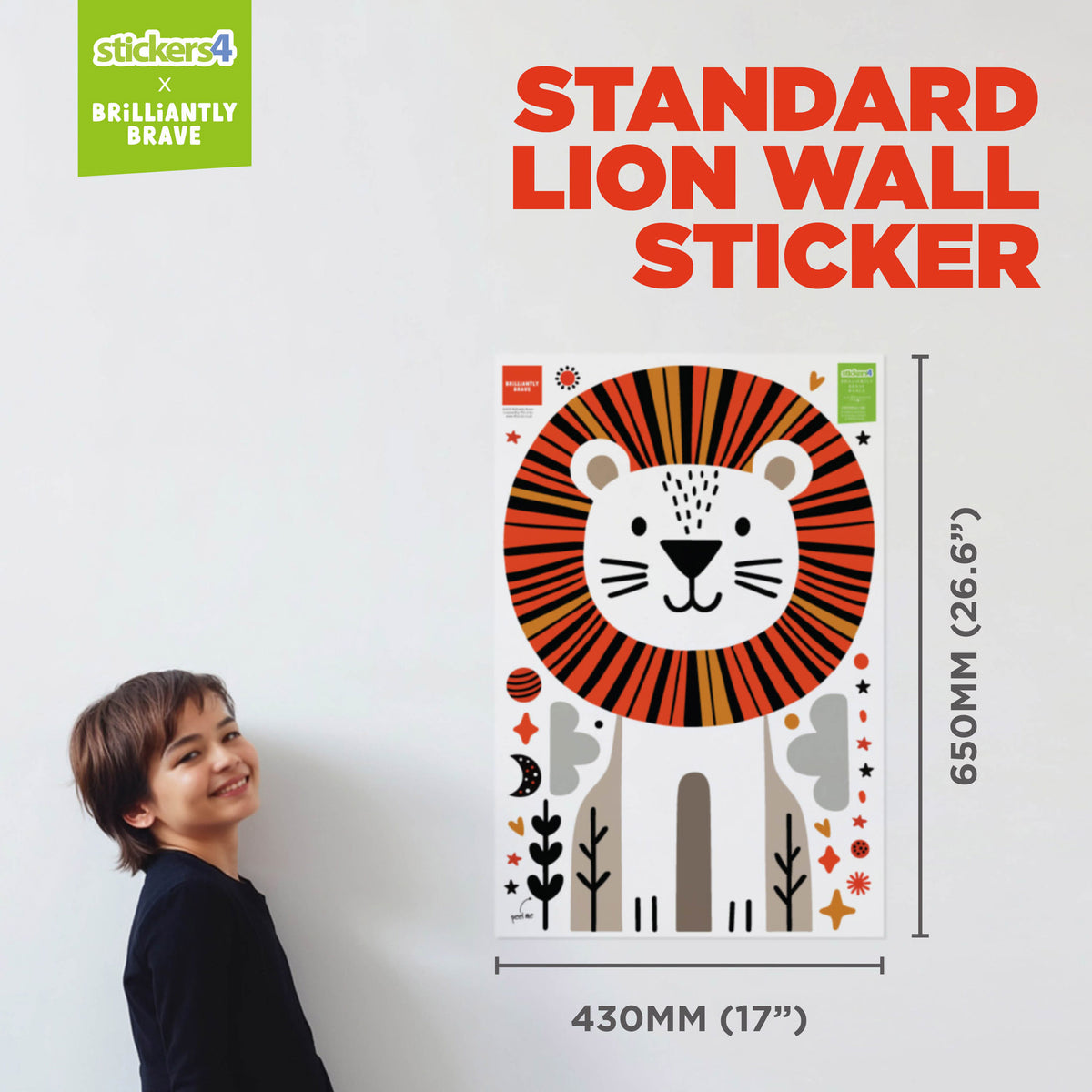 Brilliantly Brave Lion Wall Sticker