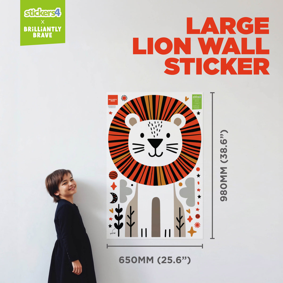 Brilliantly Brave Lion Wall Sticker