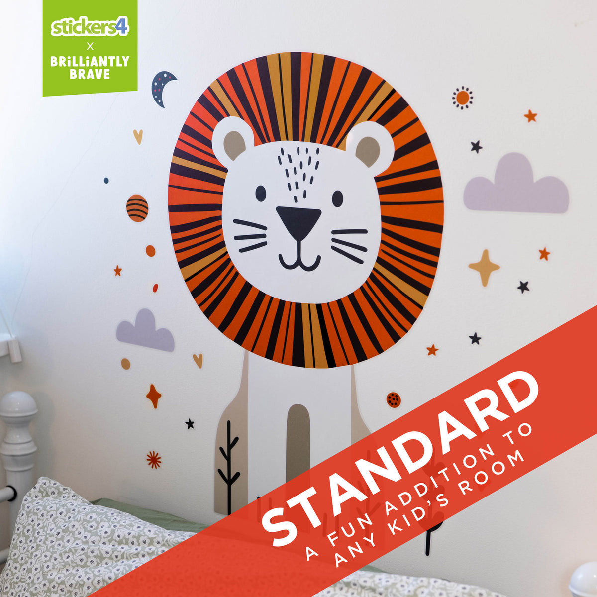 Brilliantly Brave Lion Wall Sticker