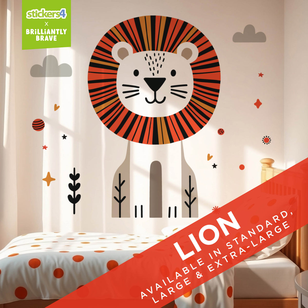 Brilliantly Brave Lion Wall Sticker
