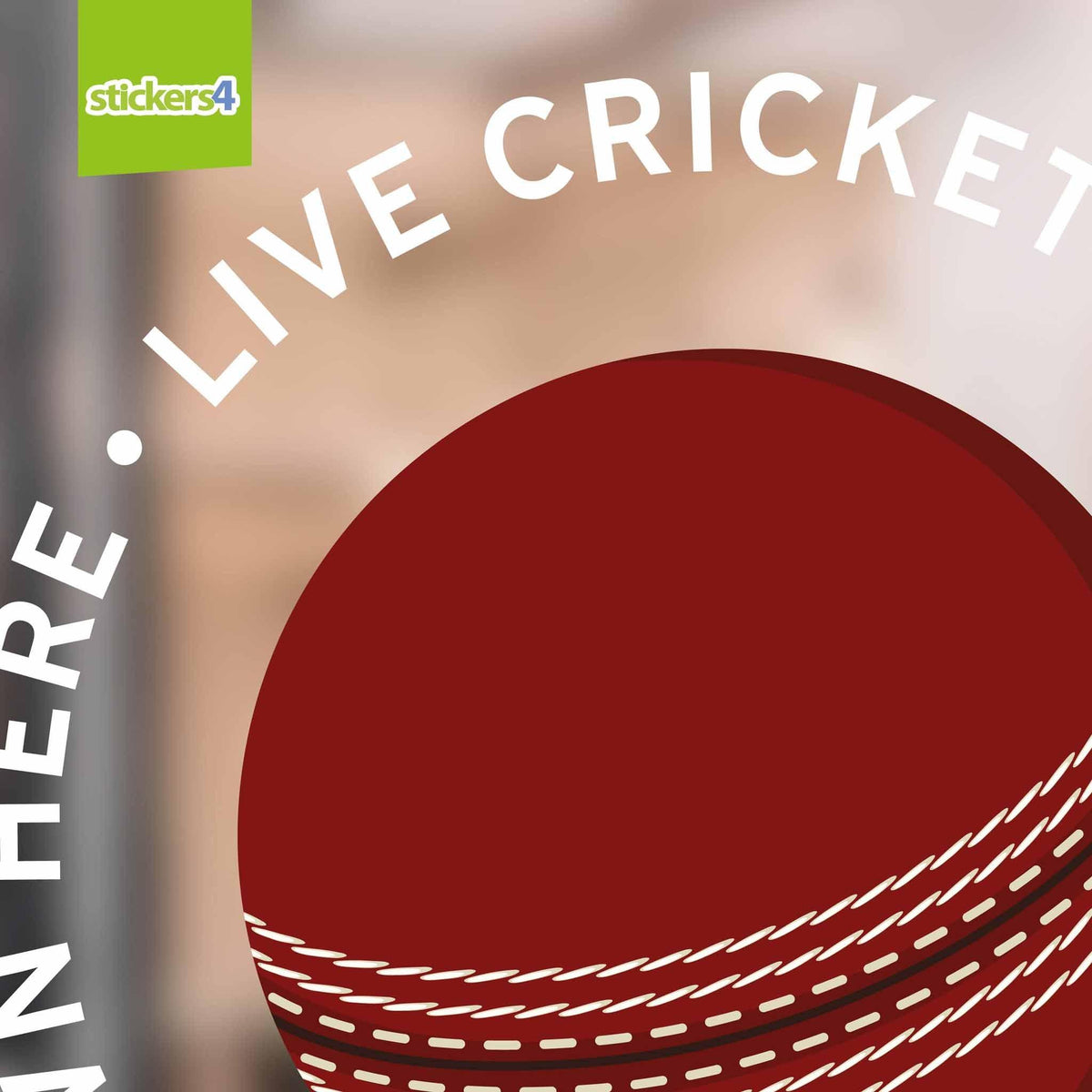 &quot;Live Cricket Shown Here&quot; Roundel Window Sticker Events