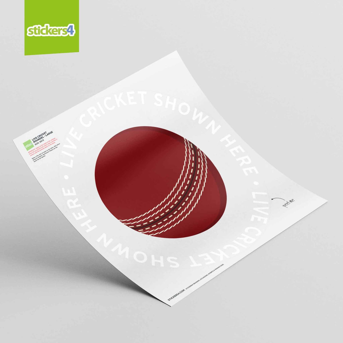 &quot;Live Cricket Shown Here&quot; Roundel Window Sticker Events