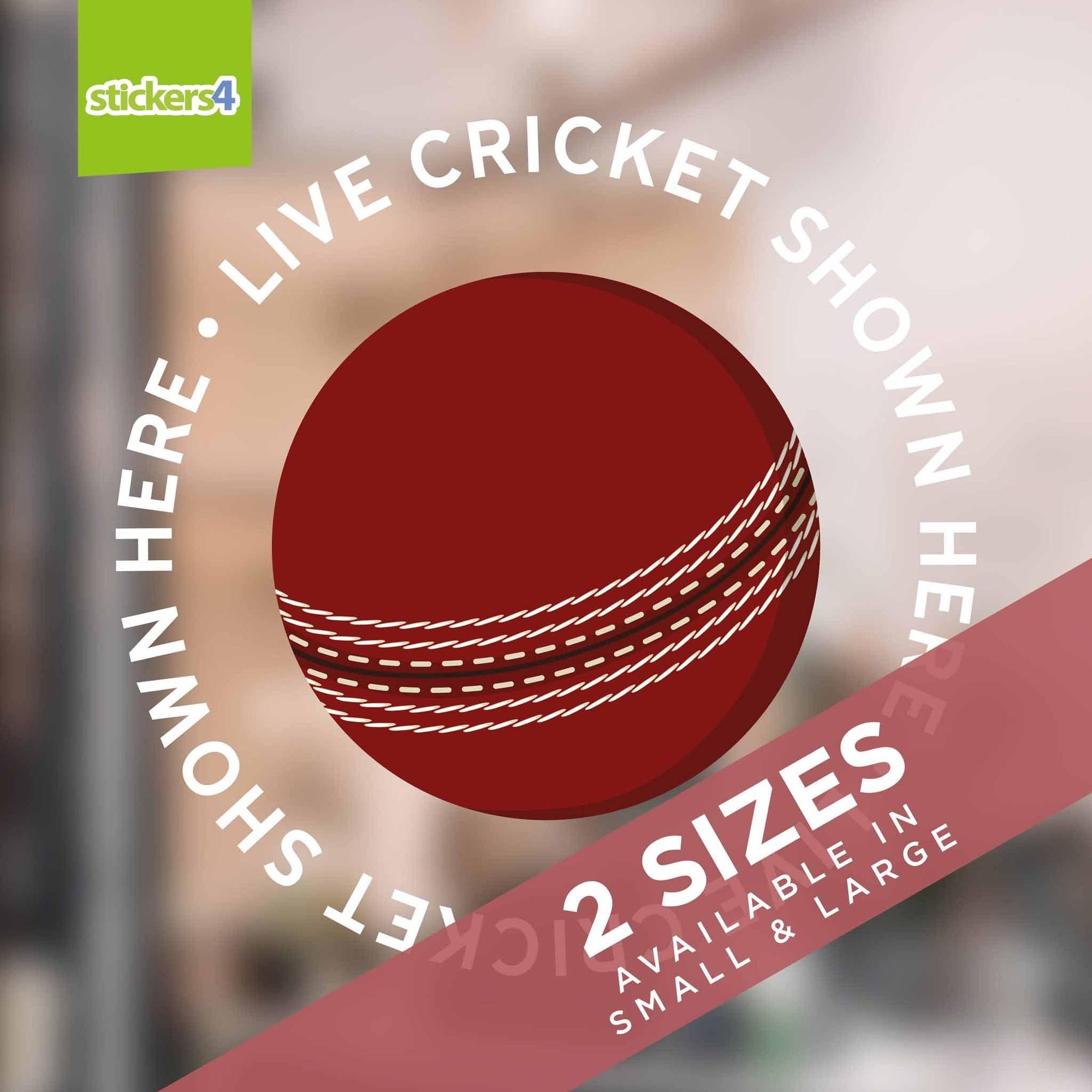 "Live Cricket Shown Here" Roundel Window Sticker Events