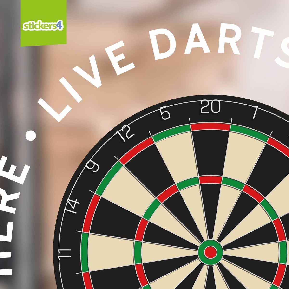 &quot;Live Darts Shown Here&quot; Roundel Window Sticker Events