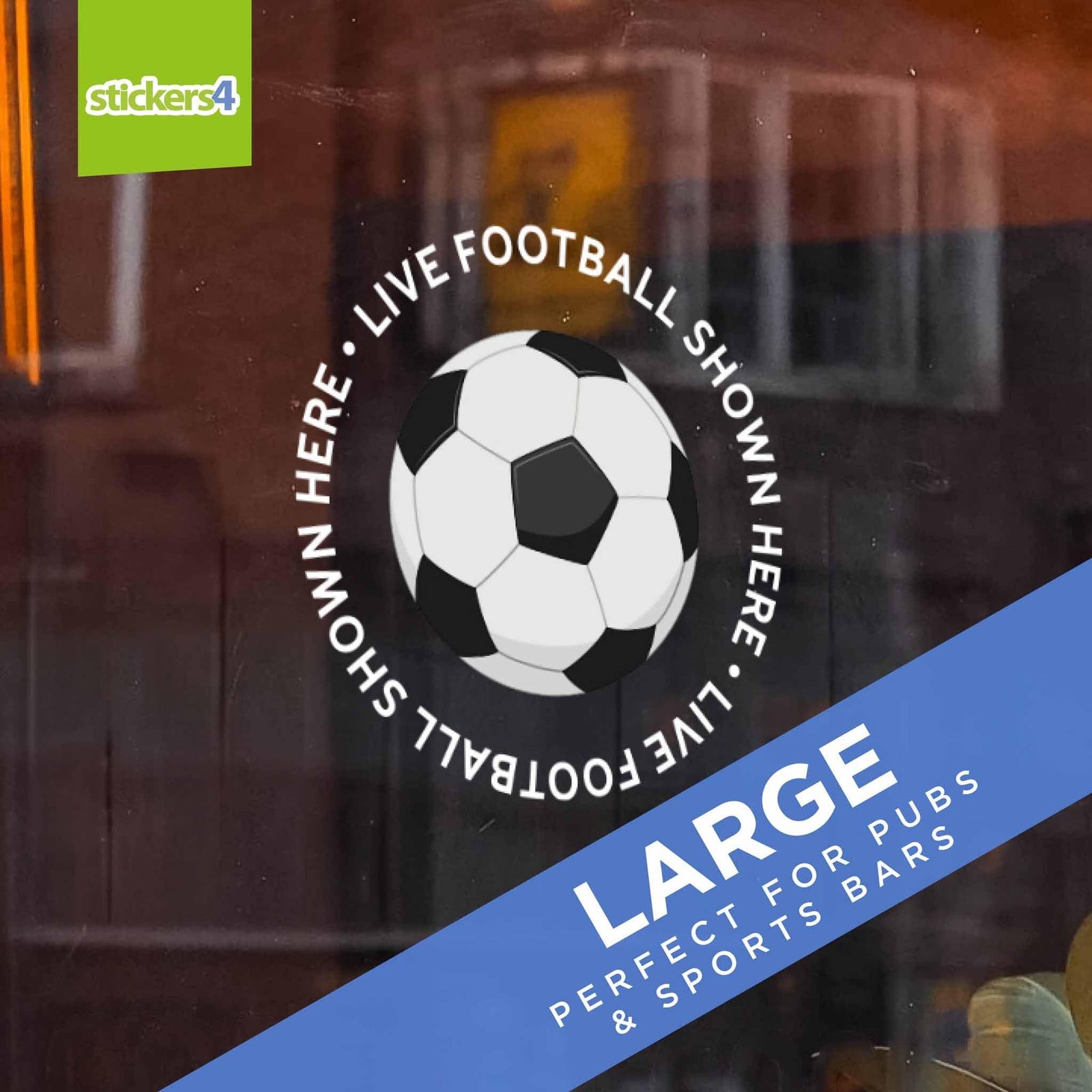"Live Football Shown Here" Roundel Window Sticker Events