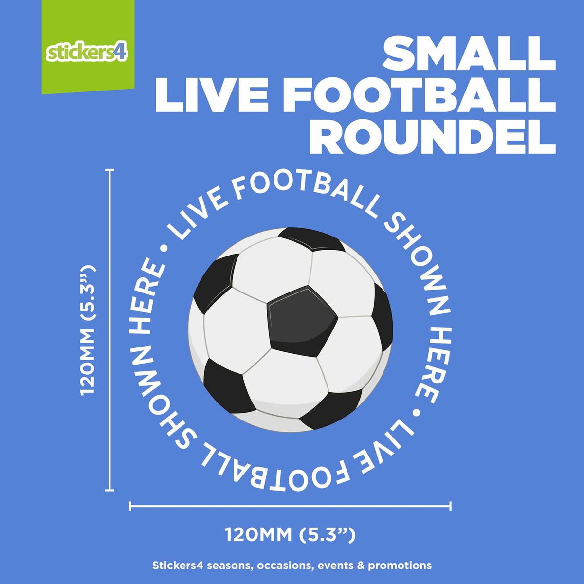 &quot;Live Football Shown Here&quot; Roundel Window Sticker Events