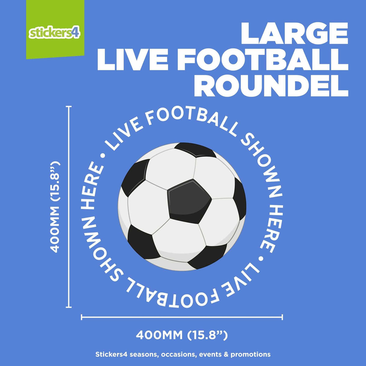 &quot;Live Football Shown Here&quot; Roundel Window Sticker Events