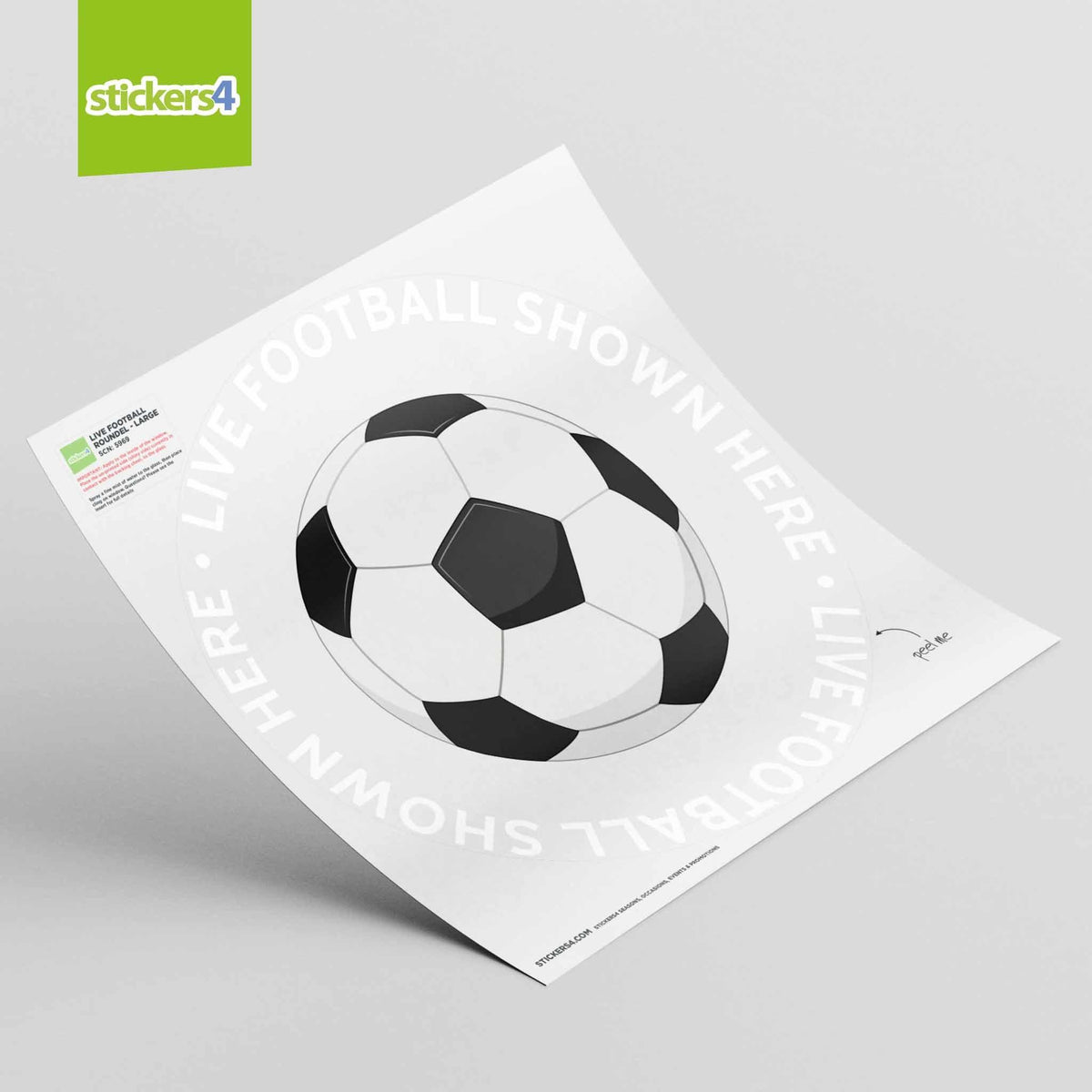 &quot;Live Football Shown Here&quot; Roundel Window Sticker Events