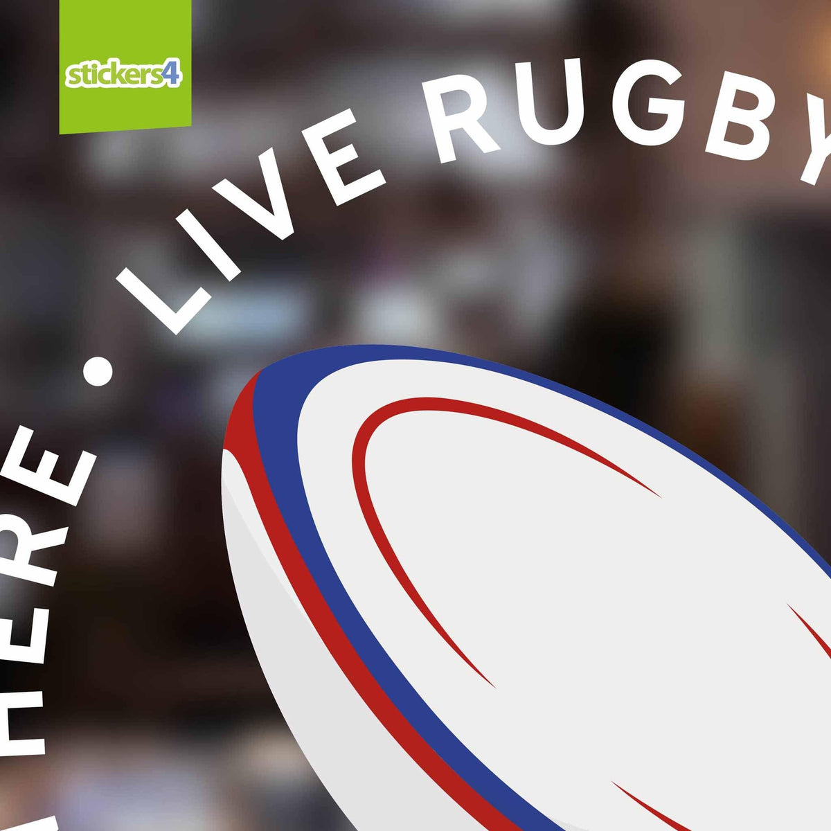 &quot;Live Rugby Shown Here&quot; Roundel Window Sticker Events