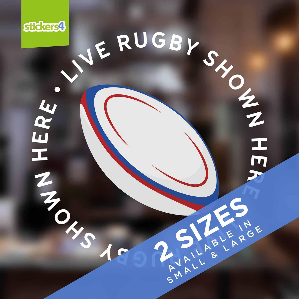 &quot;Live Rugby Shown Here&quot; Roundel Window Sticker Events