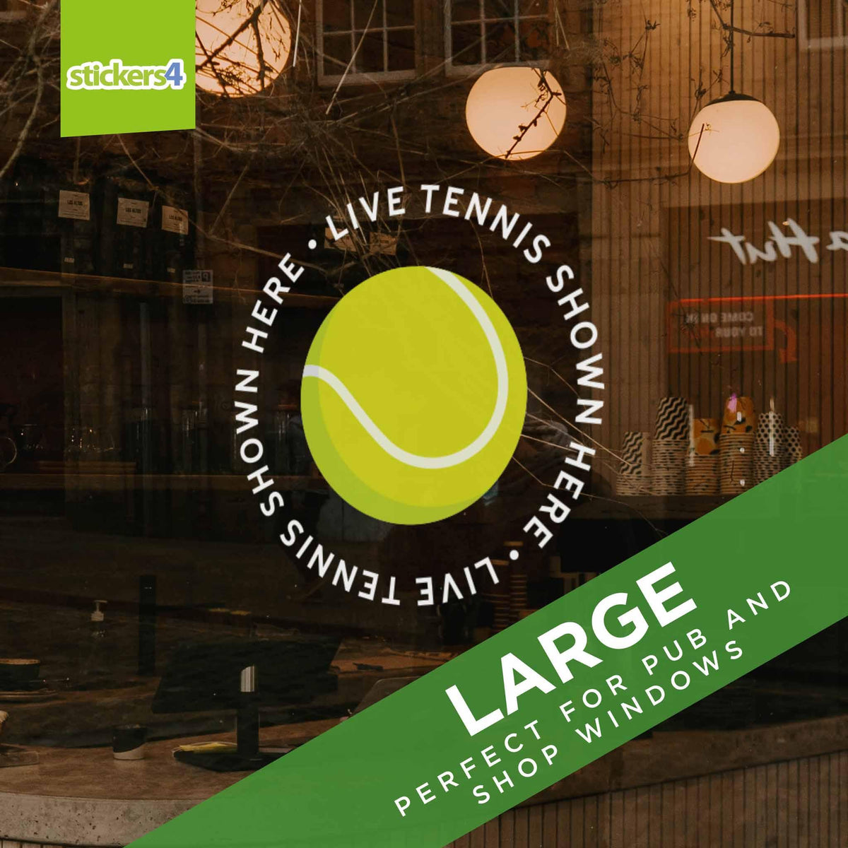 &quot;Live Tennis Shown Here&quot; Roundel Window Sticker Events