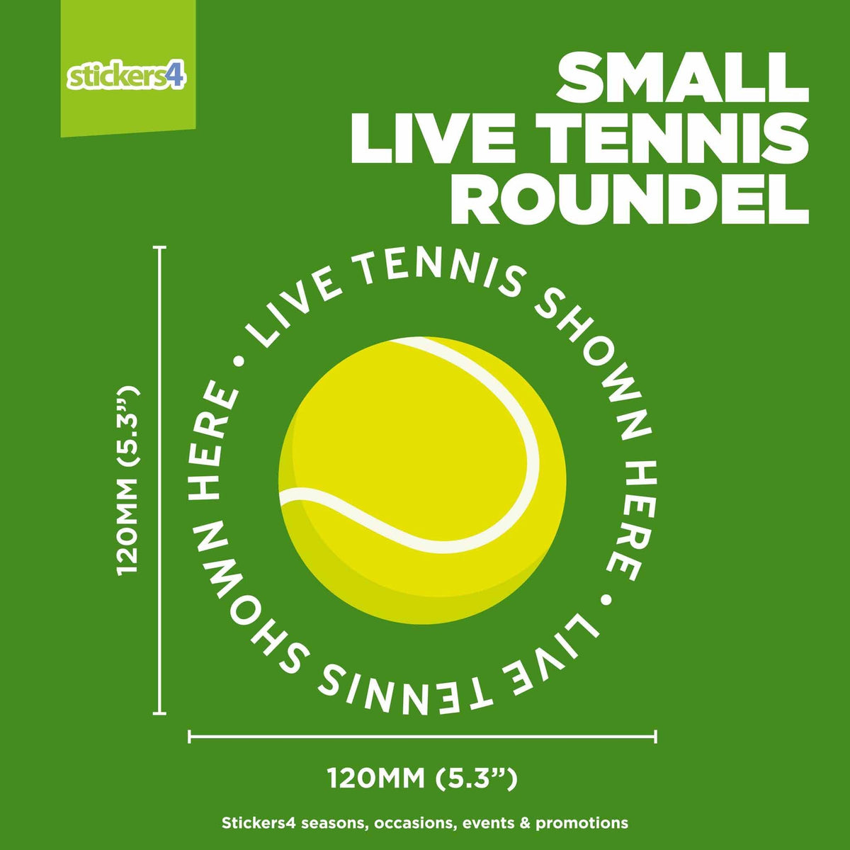 &quot;Live Tennis Shown Here&quot; Roundel Window Sticker Events