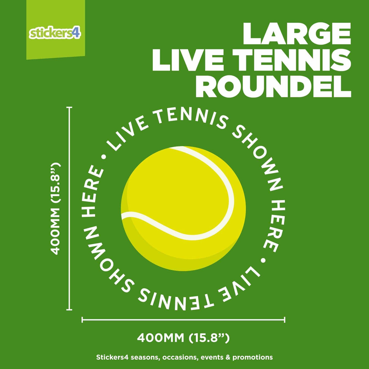 &quot;Live Tennis Shown Here&quot; Roundel Window Sticker Events