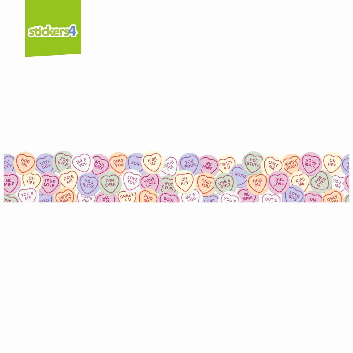 Love Heart Sweets Border Window Sticker | Valentines Day Window Cling