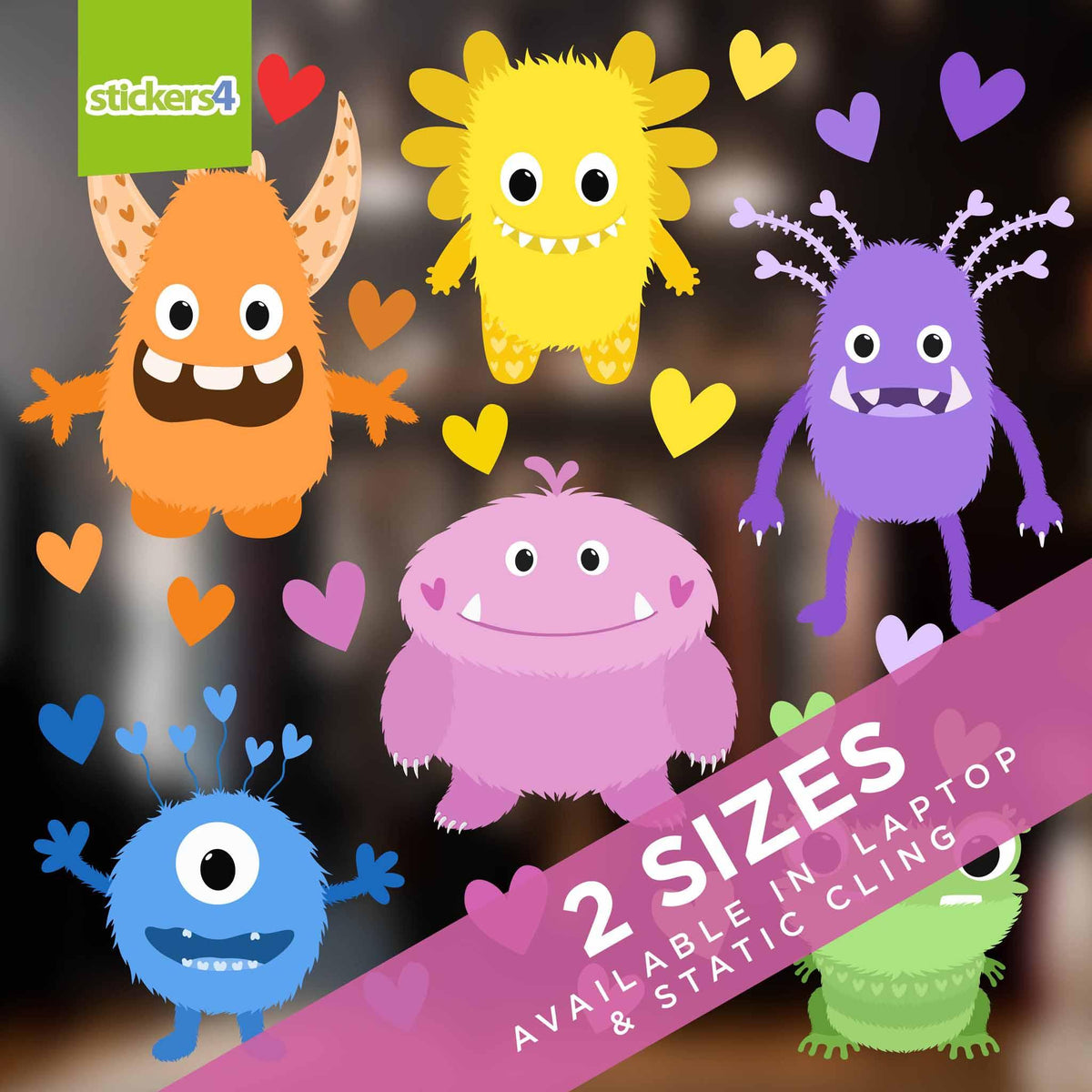 Love Monsters Window Stickers