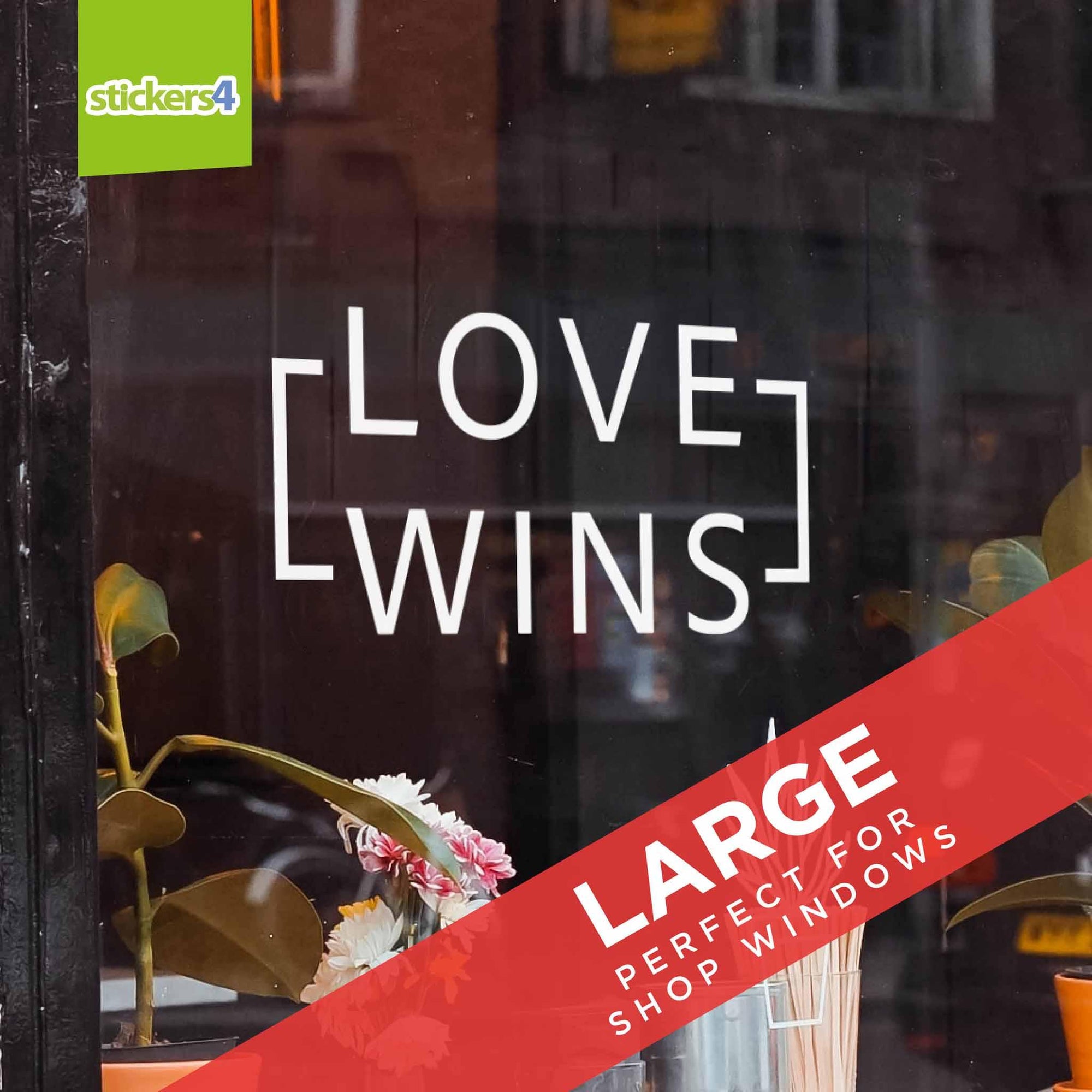 Love Wins Text Window Sticker Pride Window Displays