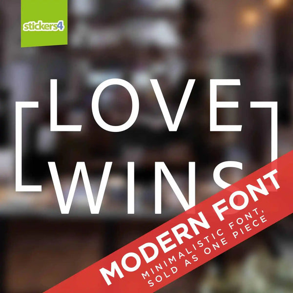 Love Wins Text Window Sticker Pride Window Displays