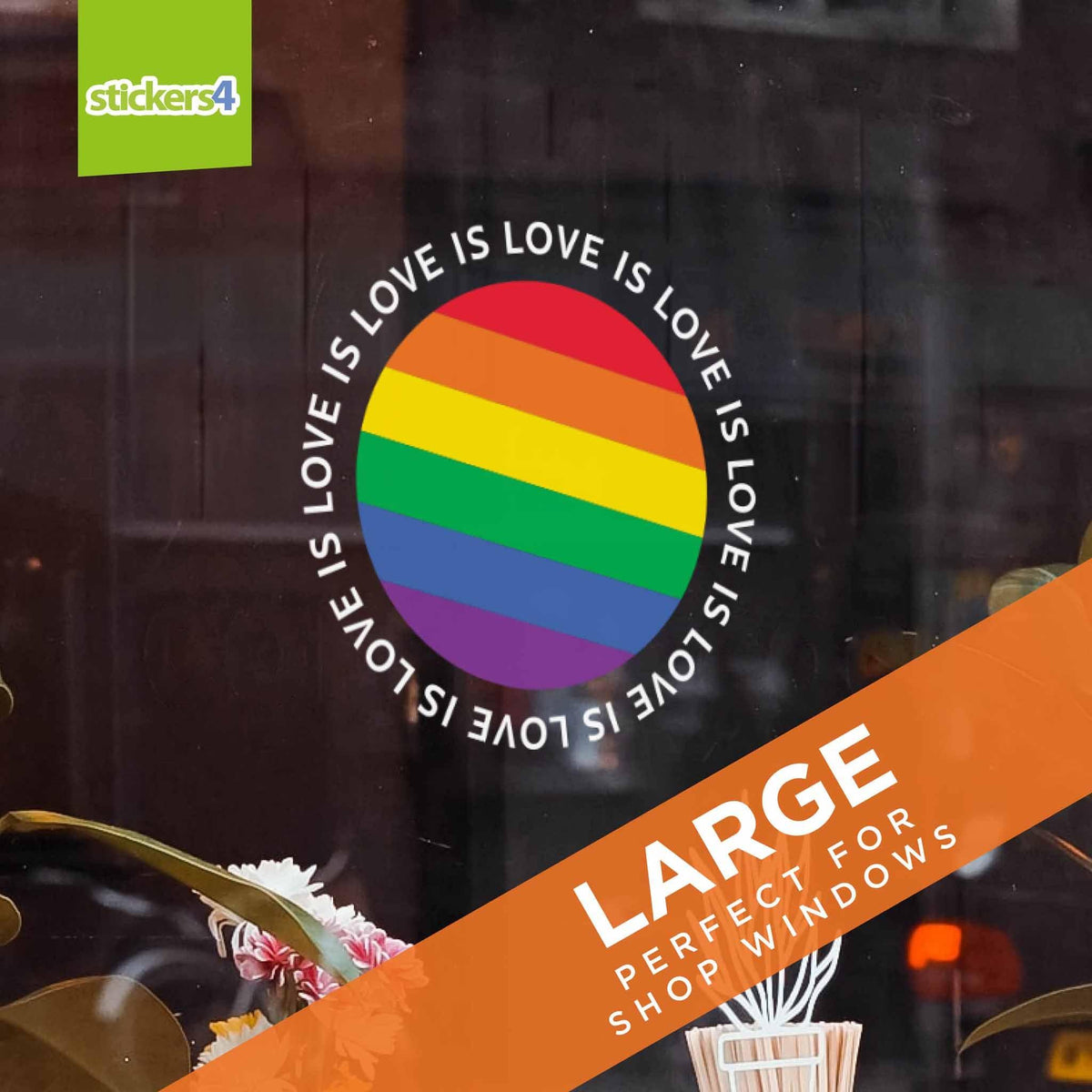 Love is Love Roundel Window Sticker Pride Window Displays