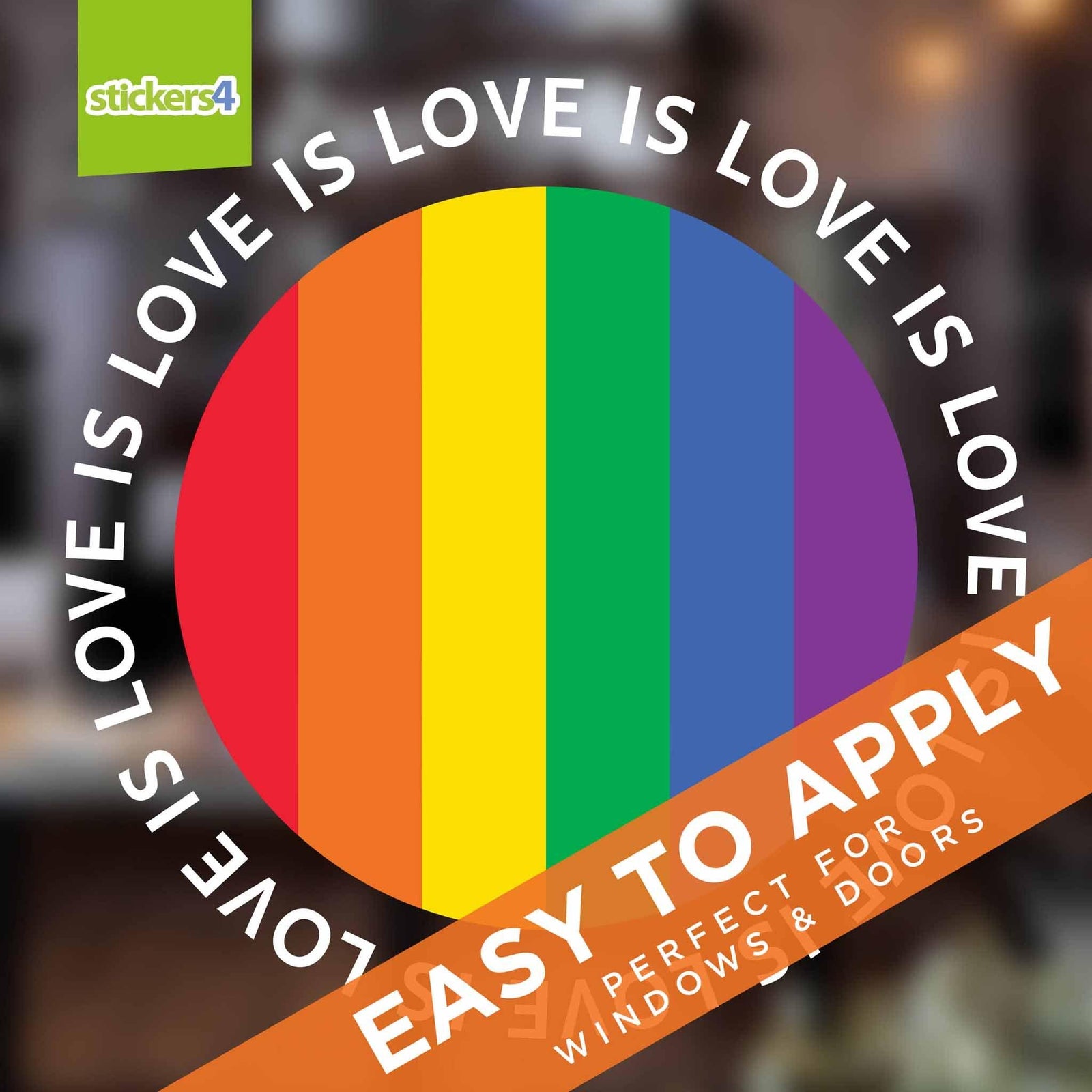 Love is Love Roundel Window Sticker Pride Window Displays