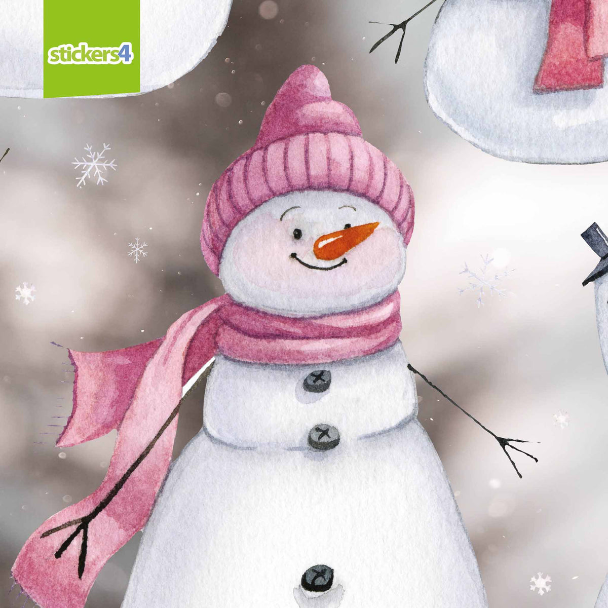 Extra-Large Size Loveable Snowmen Window Stickers