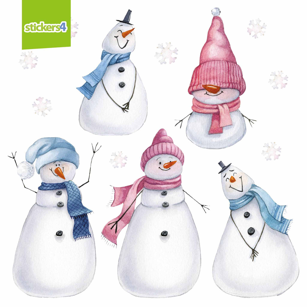 Loveable Snowmen Window Stickers