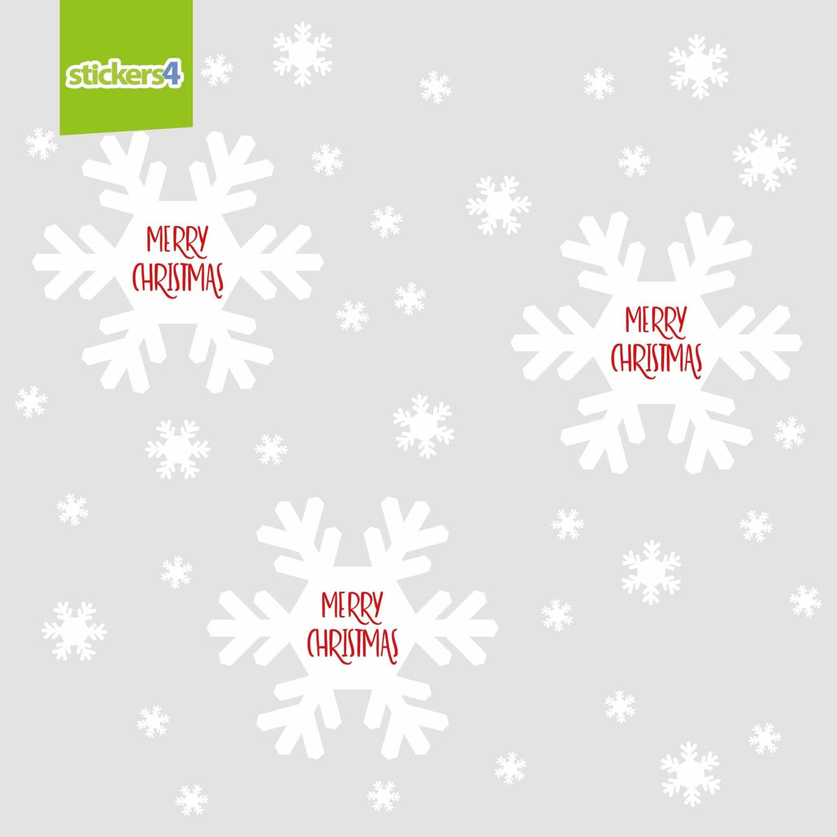 Merry Christmas Snowflakes Window Stickers Christmas Window Display