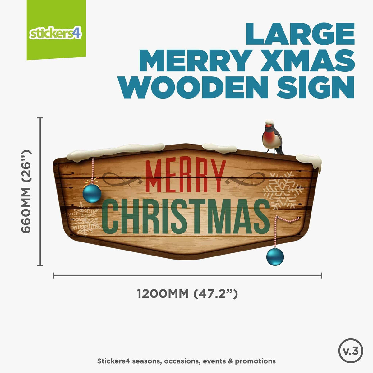 Merry Christmas Wooden Effect Vintage Sign Christmas Window Display