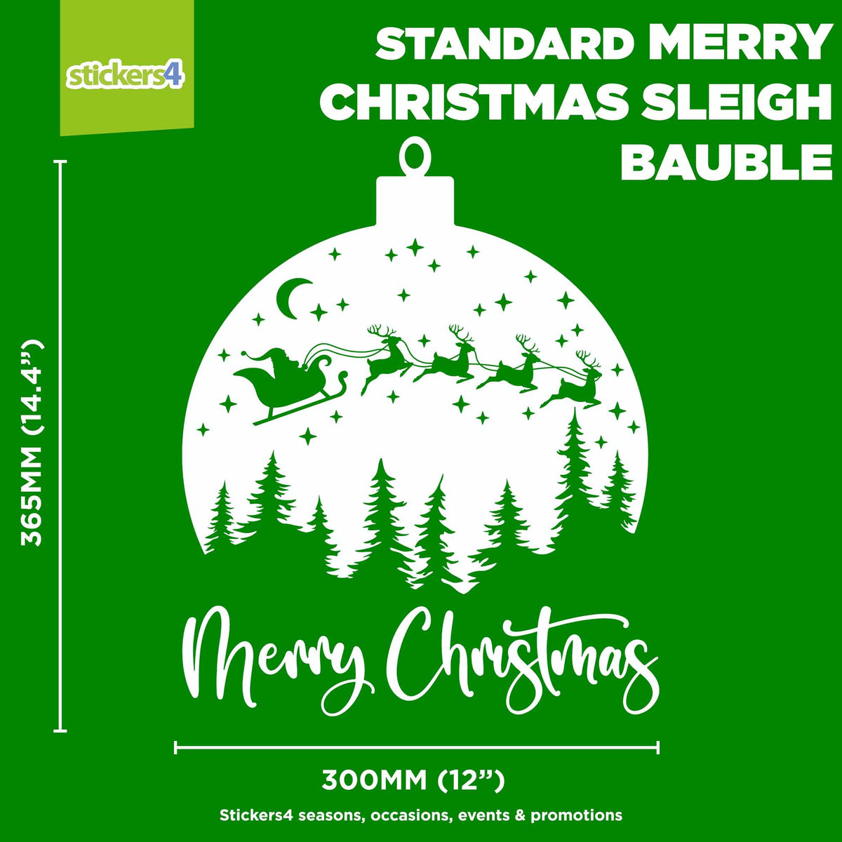 Merry Christmas Sleigh Bauble
