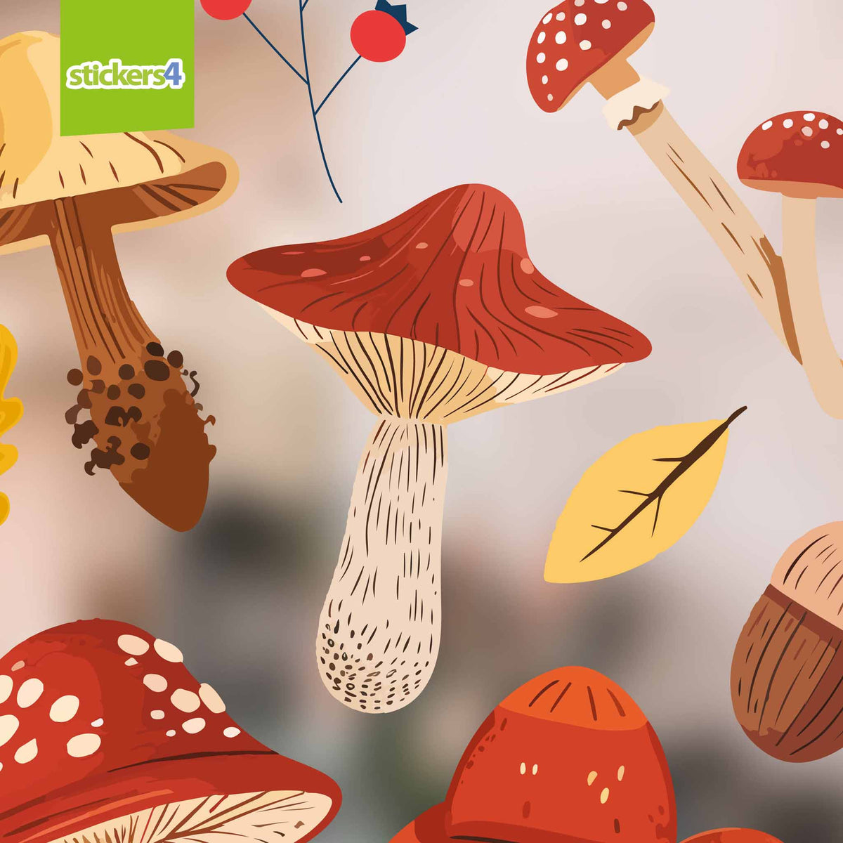 Mixed Mushroom Pack Window Stickers