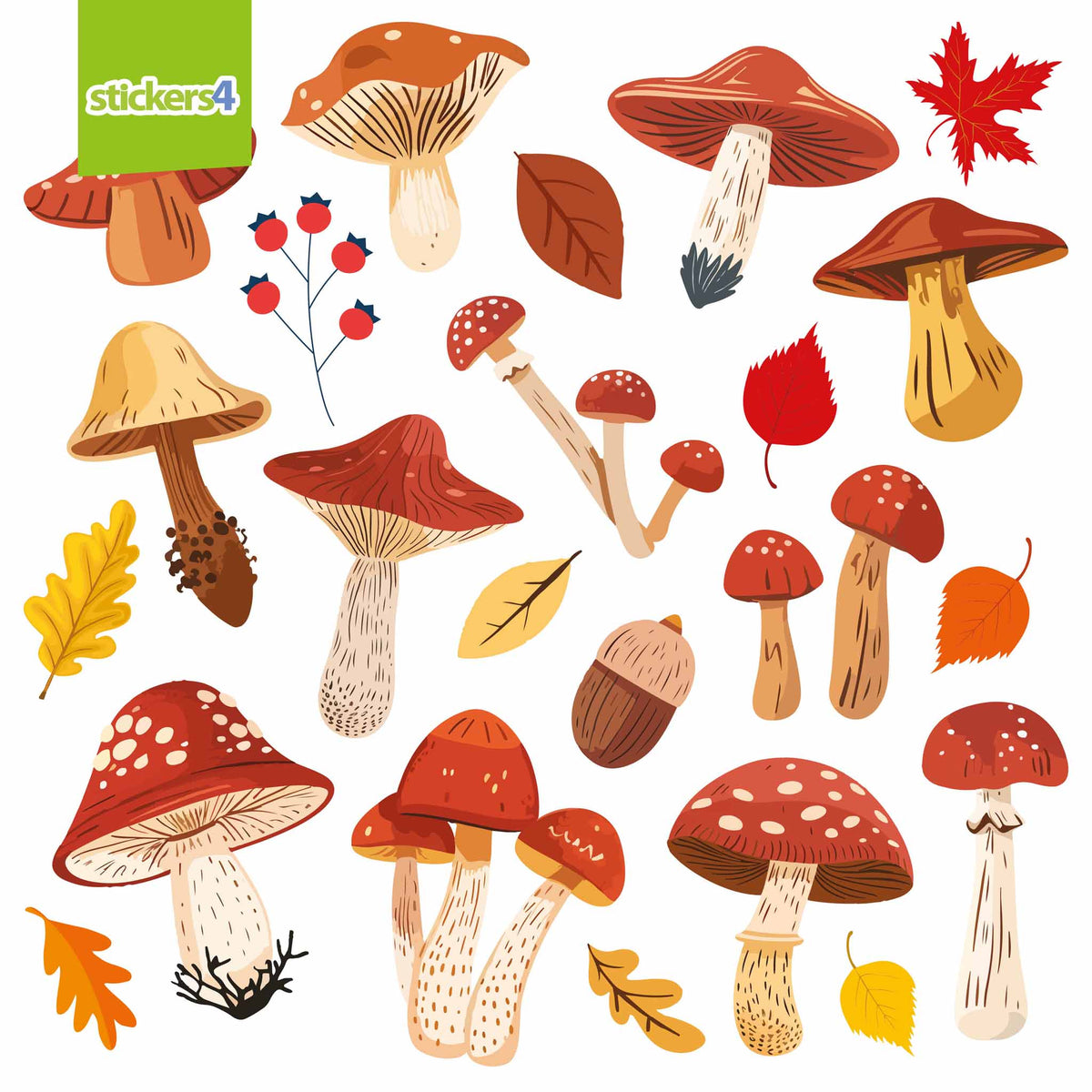 Mixed Mushroom Pack Window Stickers