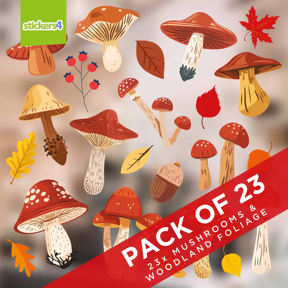 Mixed Mushroom Pack Window Stickers