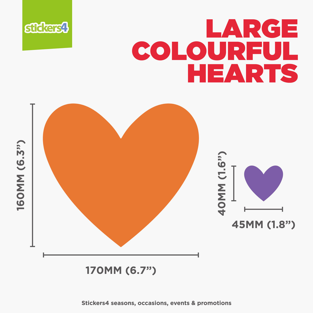 Mixed Pack of Colourful Heart Window Stickers