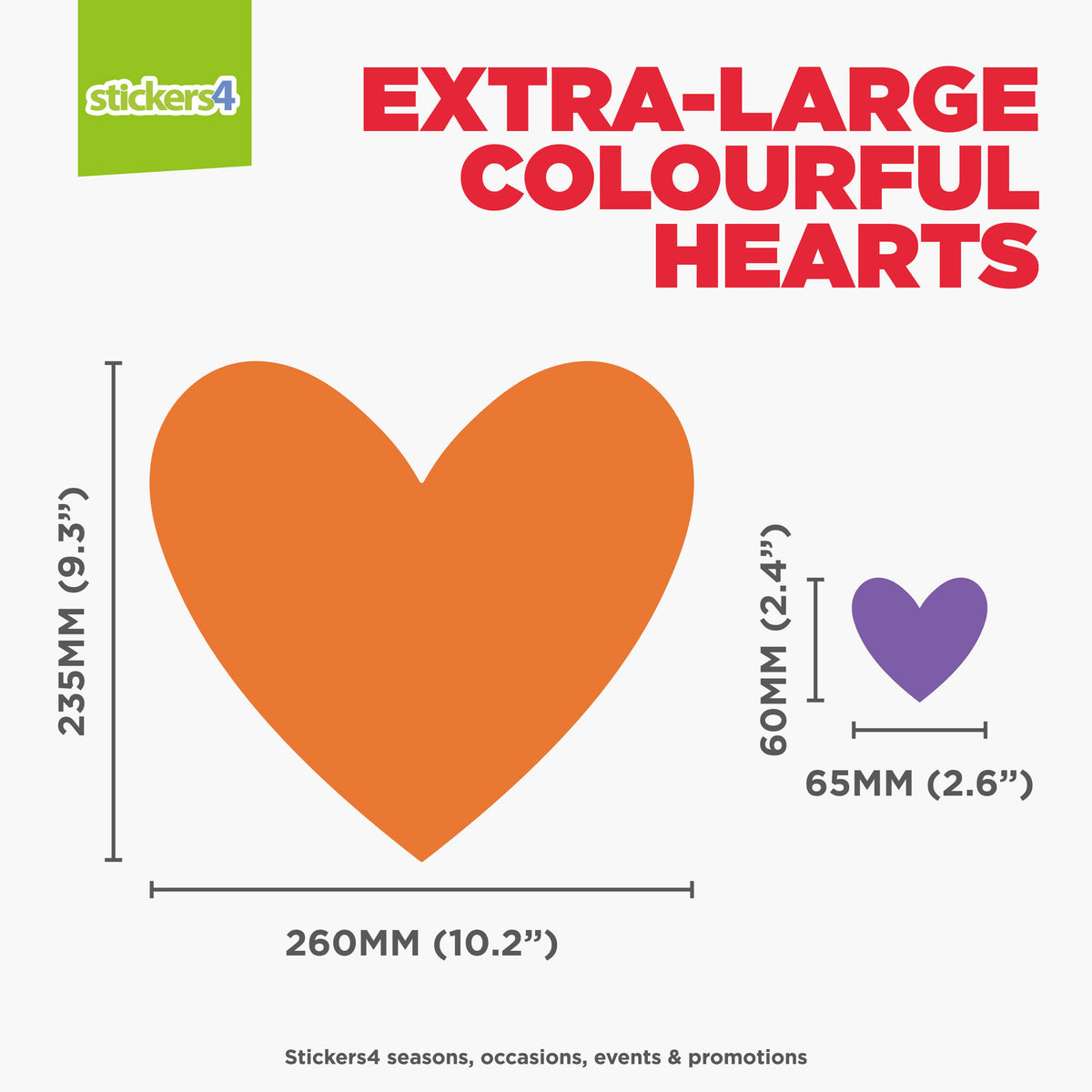 Mixed Pack of Colourful Heart Window Stickers